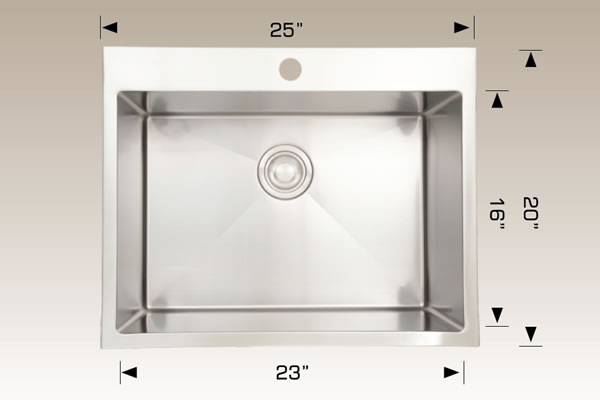 Kitchen Sink 25” X 20” X 10” Bosco Deluxe Series #T202222