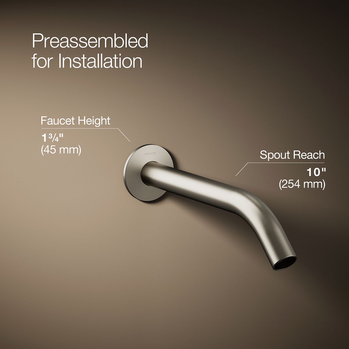 Components® Wall-mount bathroom sink faucet spout with Tube design, 1.2 gpm