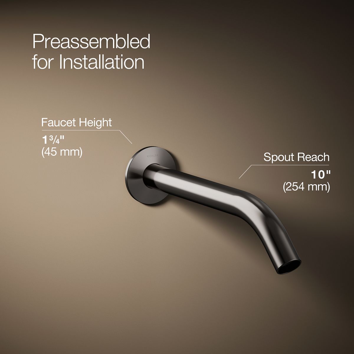 Components® Wall-mount bathroom sink faucet spout with Tube design, 1.2 gpm