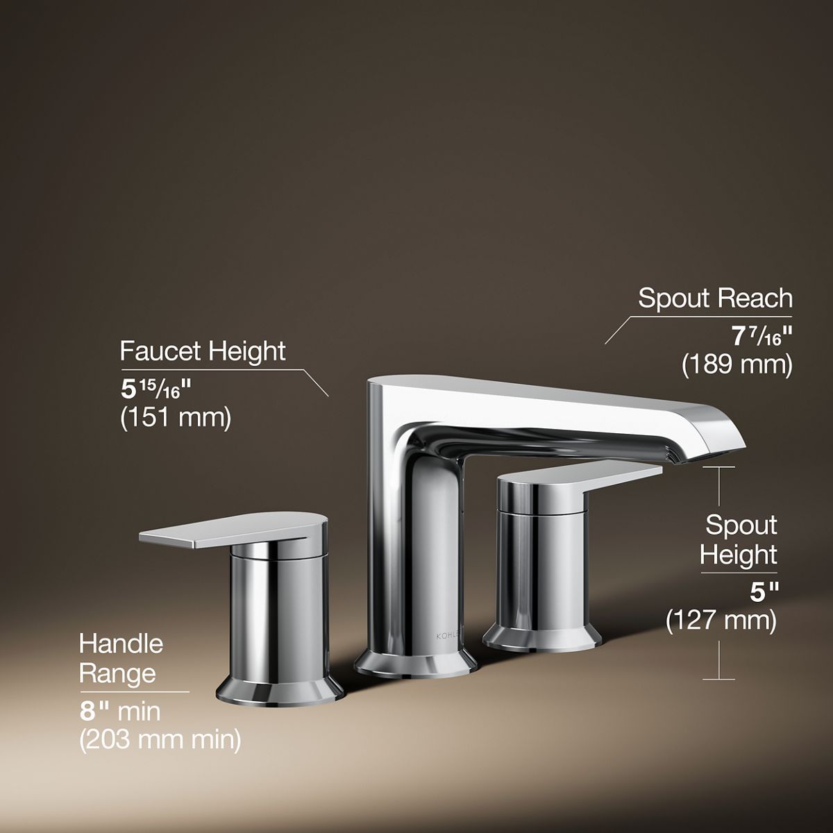 Hint® Deck-mount bath faucet trim