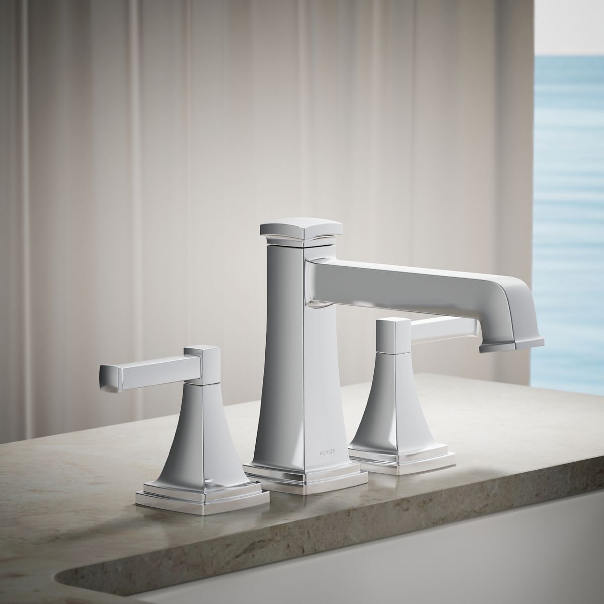 Riff® Deck-mount bath faucet trim with diverter
