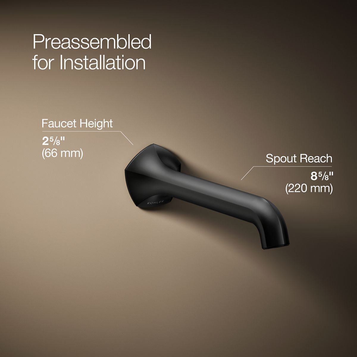 Occasion® Wall-mount bathroom sink faucet spout with Straight design, 1.2 gpm