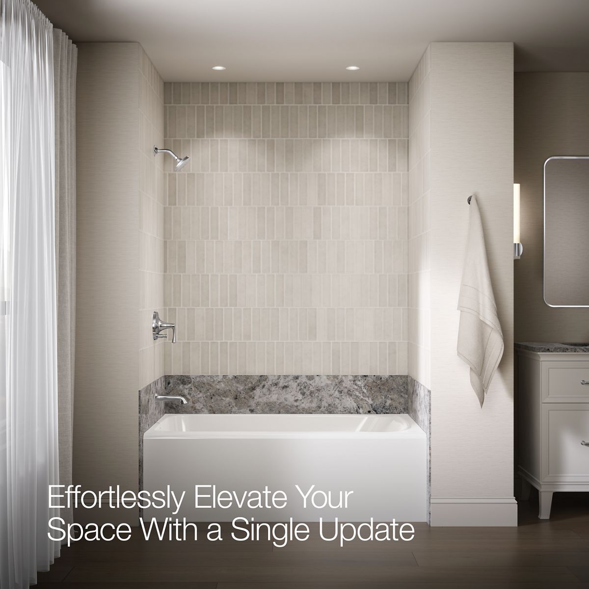Buckley™ Rite-Temp® bath and shower trim kit with push-button diverter, 2.5 gpm