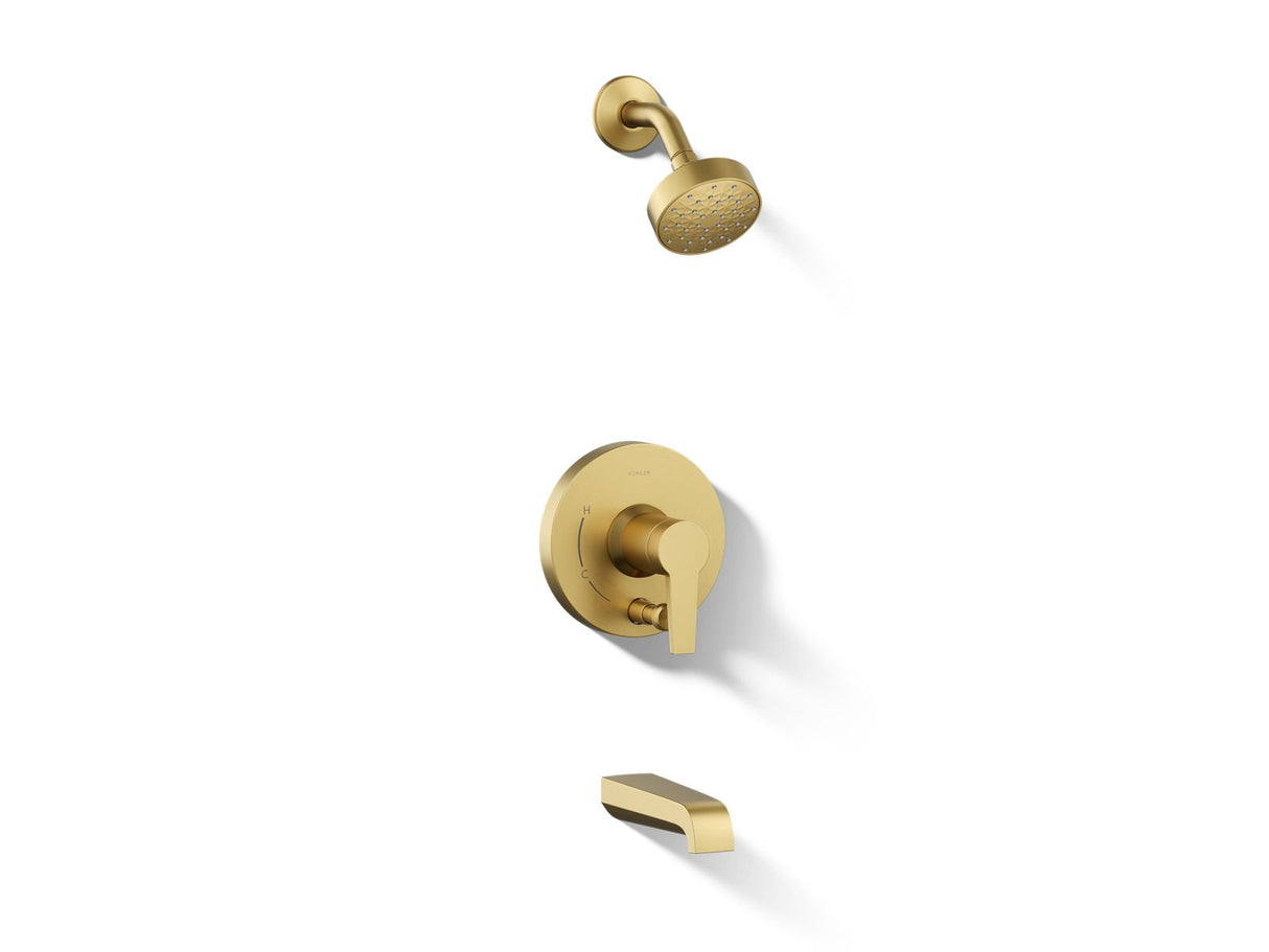 Pitch® Rite-Temp® bath and shower trim kit with push-button diverter and lever handle, 2.5 gpm