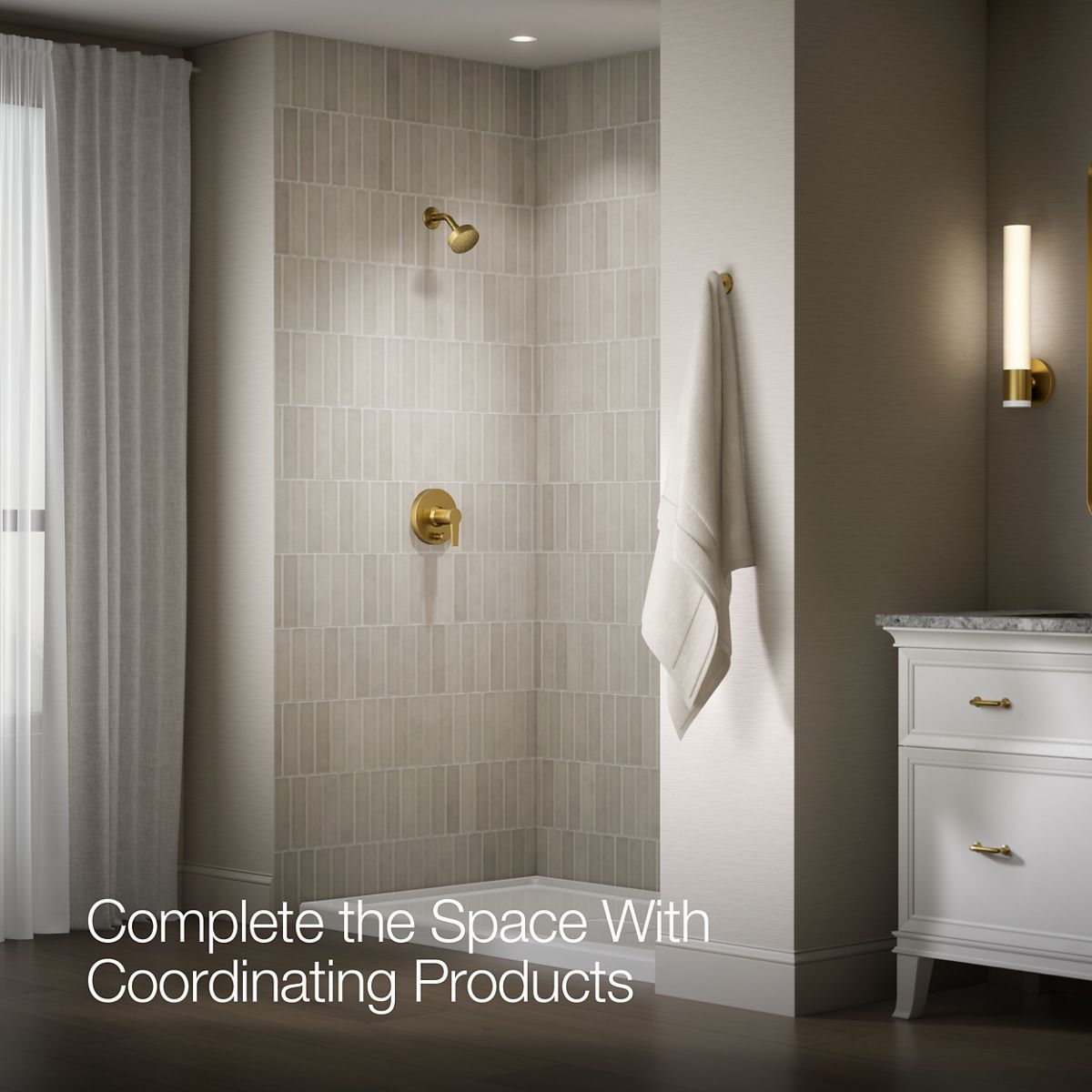 Pitch® Rite-Temp® shower trim kit with push-button diverter, 1.75 gpm