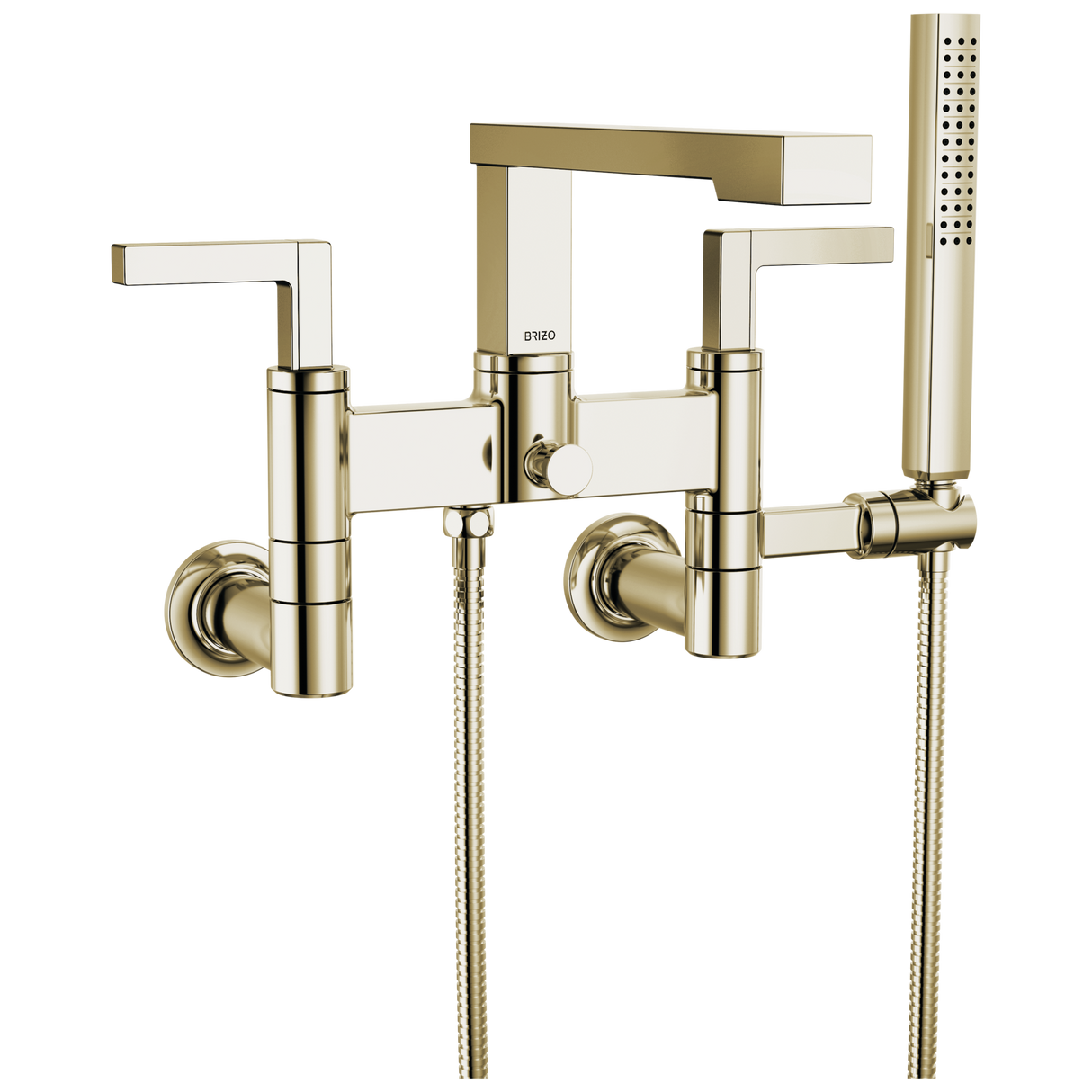 Frank Lloyd Wright Bath Collection by Brizo Two-Handle Tub Filler Trim Kit with Lever Handles Wall Mount Tub Filler Unions