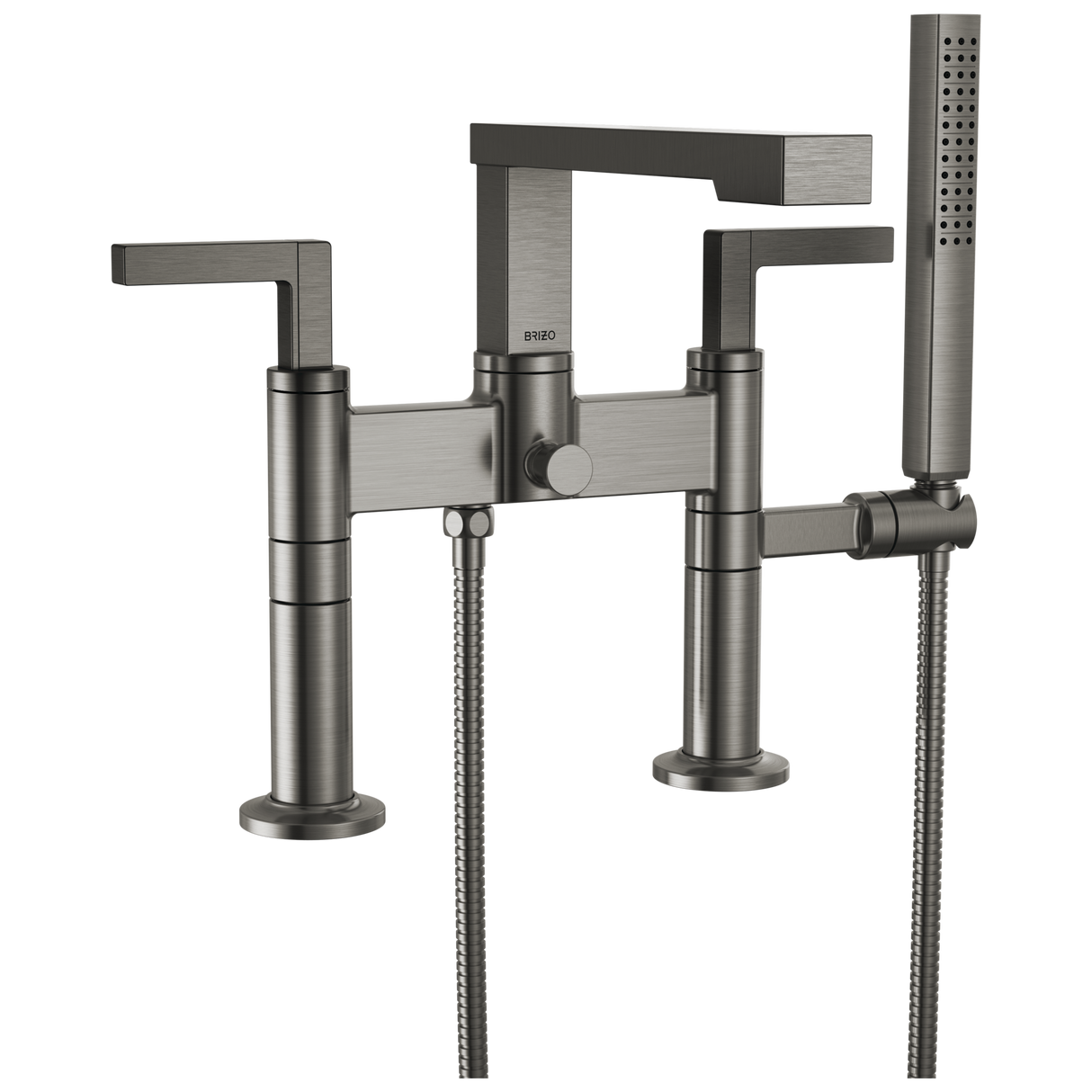 Frank Lloyd Wright Bath Collection by Brizo Two-Handle Tub Filler Trim Kit with Lever Handles Deck Mount Tub Filler Unions