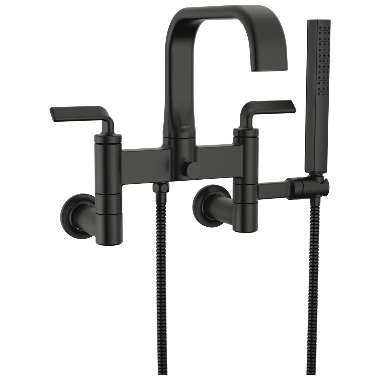 Allaria Two-Handle Tub Filler Trim Kit with Twist Lever Handles Wall Mount Tub Filler Unions