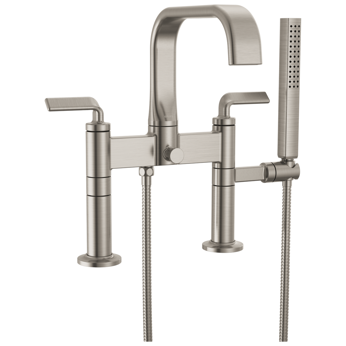 Allaria Two-Handle Tub Filler Trim Kit with Twist Lever Handles Deck Mount Tub Filler Unions