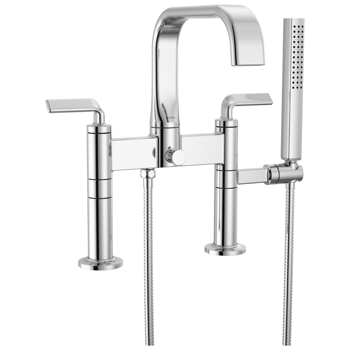 Allaria Two-Handle Tub Filler Trim Kit with Twist Lever Handles Deck Mount Tub Filler Unions