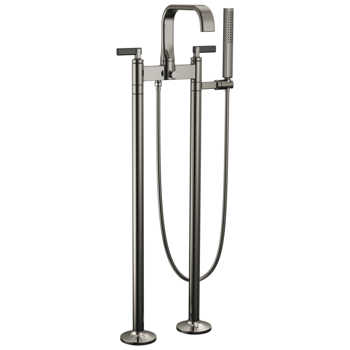 Allaria Two-Handle Tub Filler Trim Kit with Lever Handles Floor Mount Tub Filler Unions