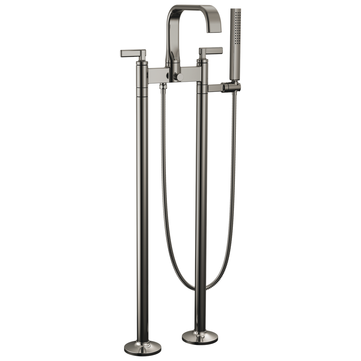 Allaria Two-Handle Tub Filler Trim Kit with Lever Handles Floor Mount Tub Filler Unions