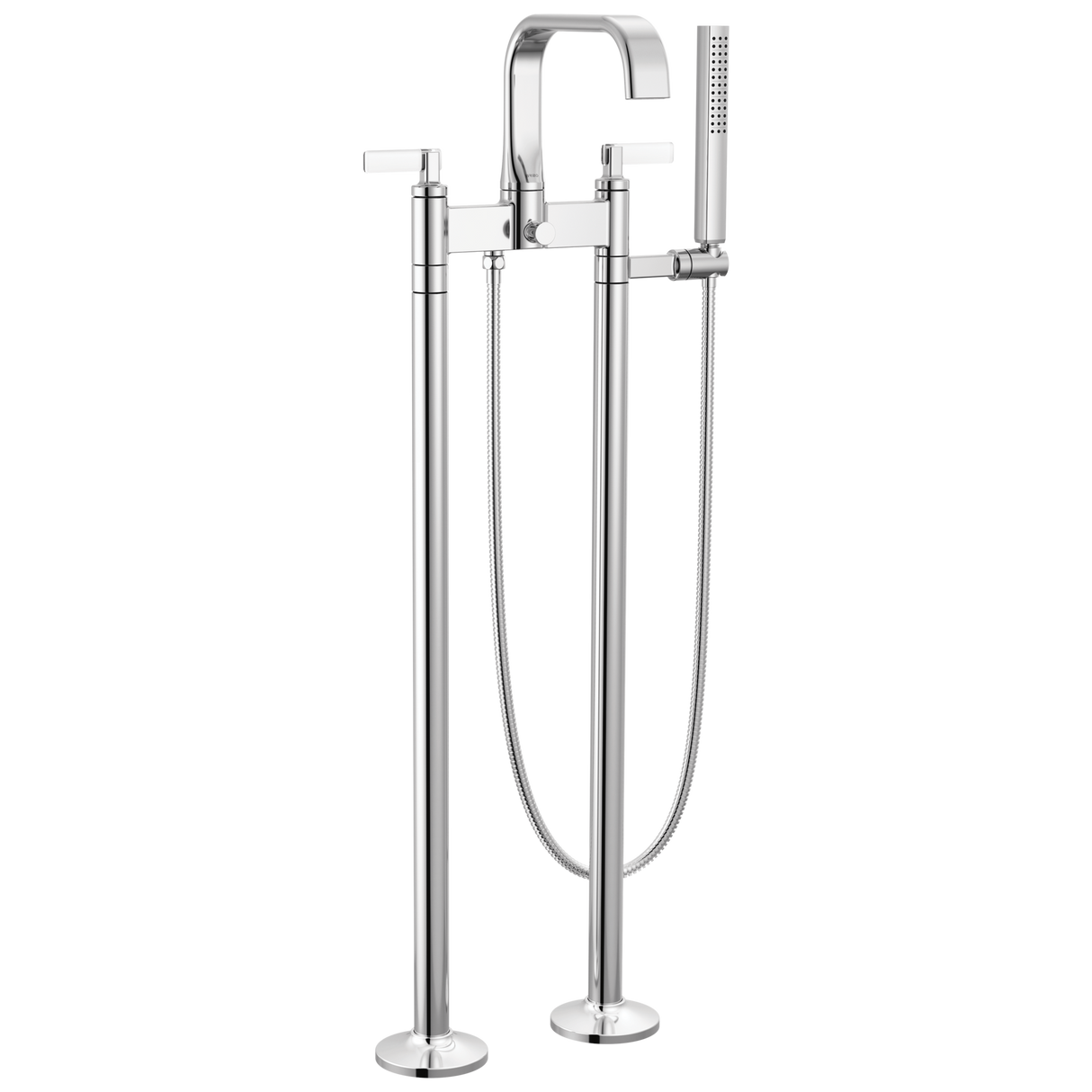 Allaria Two-Handle Tub Filler Trim Kit with Lever Handles Floor Mount Tub Filler Unions