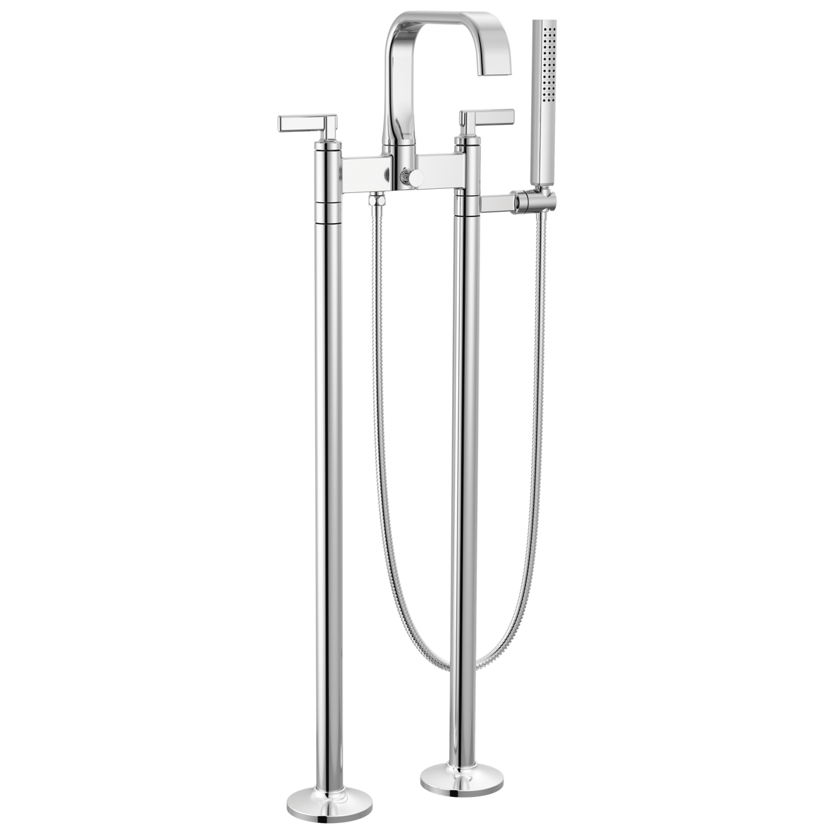 Allaria Two-Handle Tub Filler Trim Kit with Lever Handles Floor Mount Tub Filler Unions