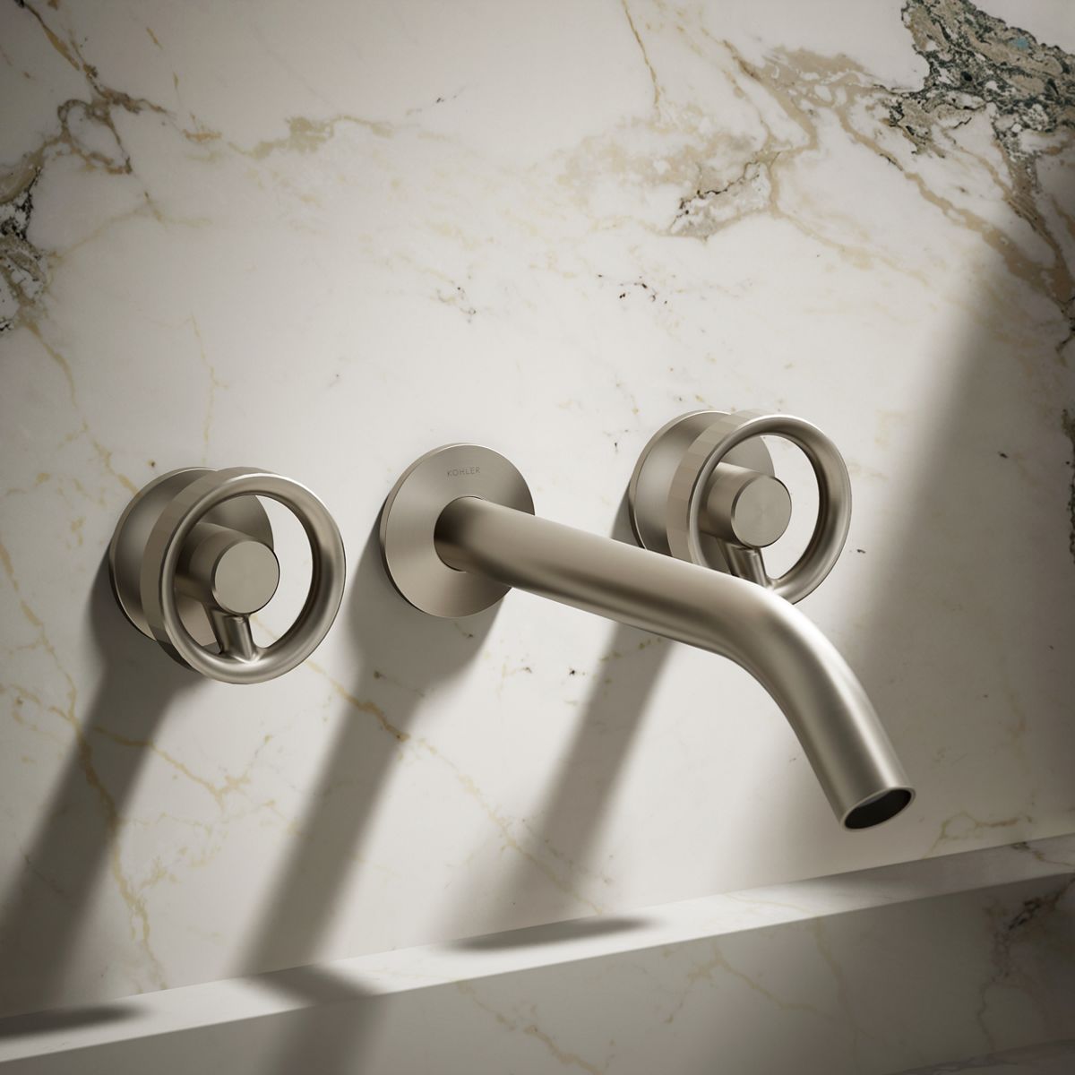 Components® Wall-mount bathroom sink faucet Industrial handle trim