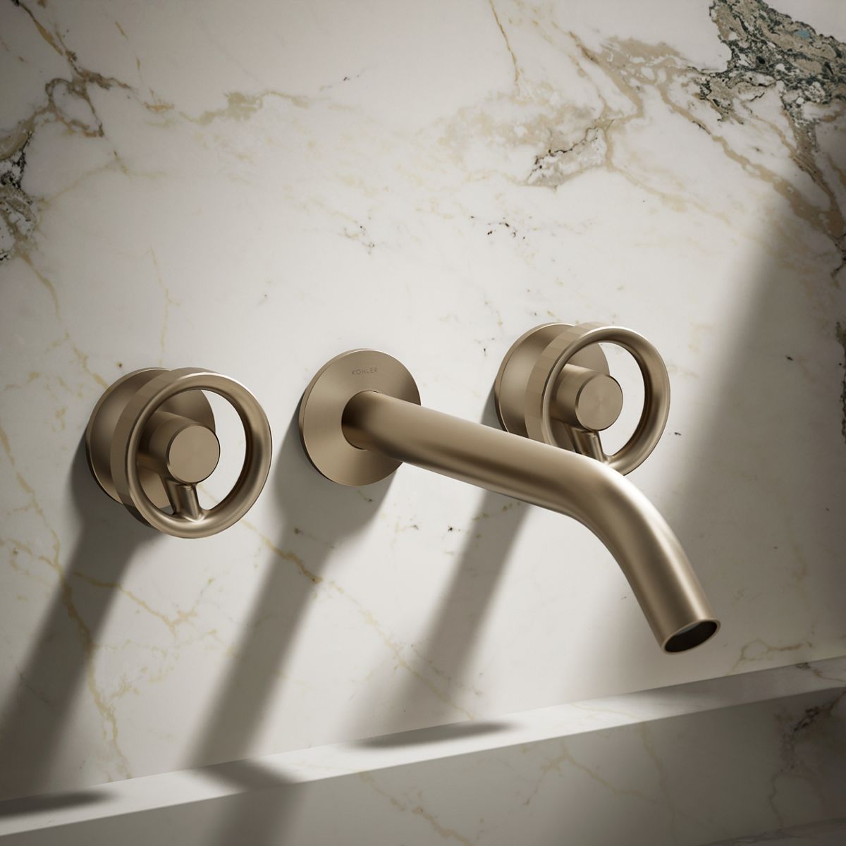 Components® Wall-mount bathroom sink faucet Industrial handle trim