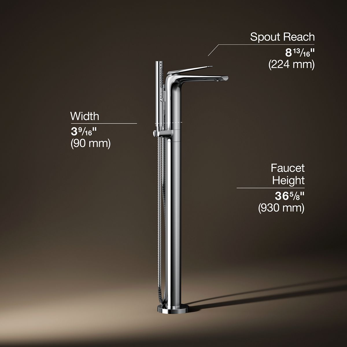 Avid® Floor-mount bath filler trim