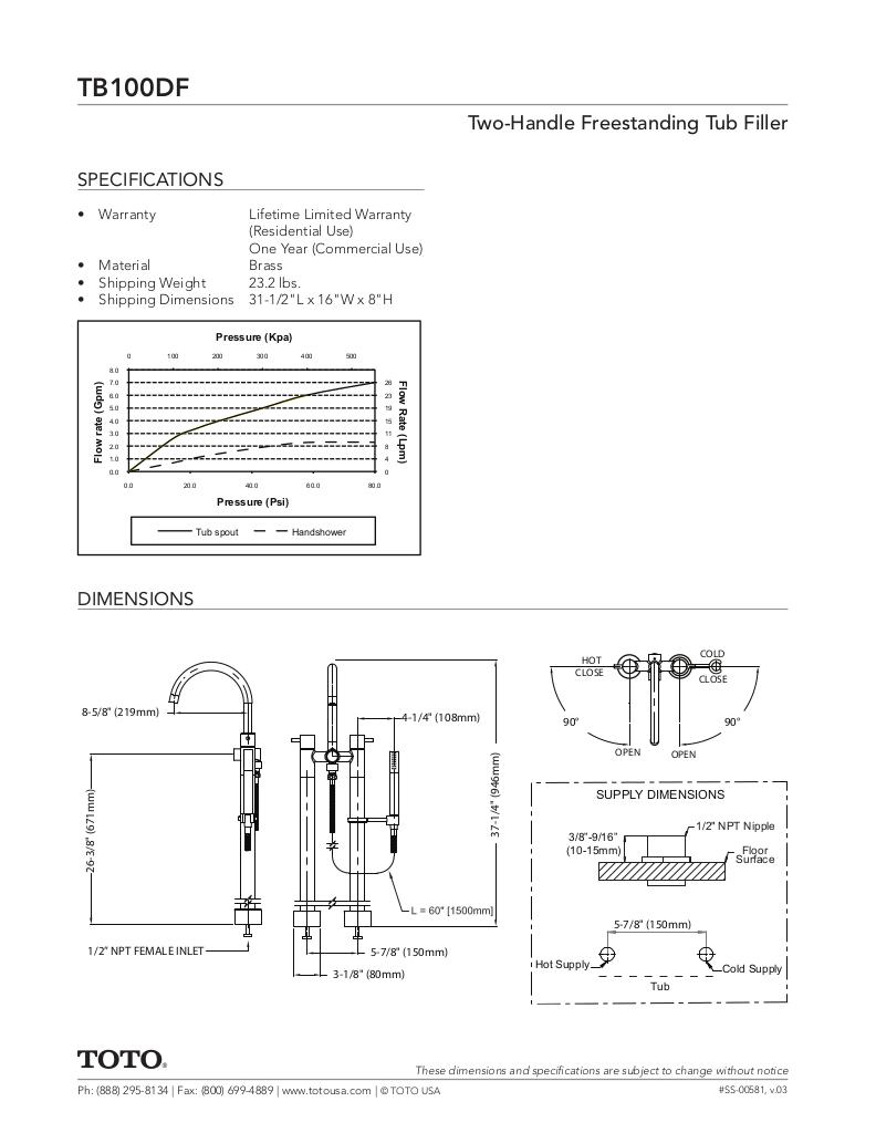 Two-Handle Freestanding Tub Filler