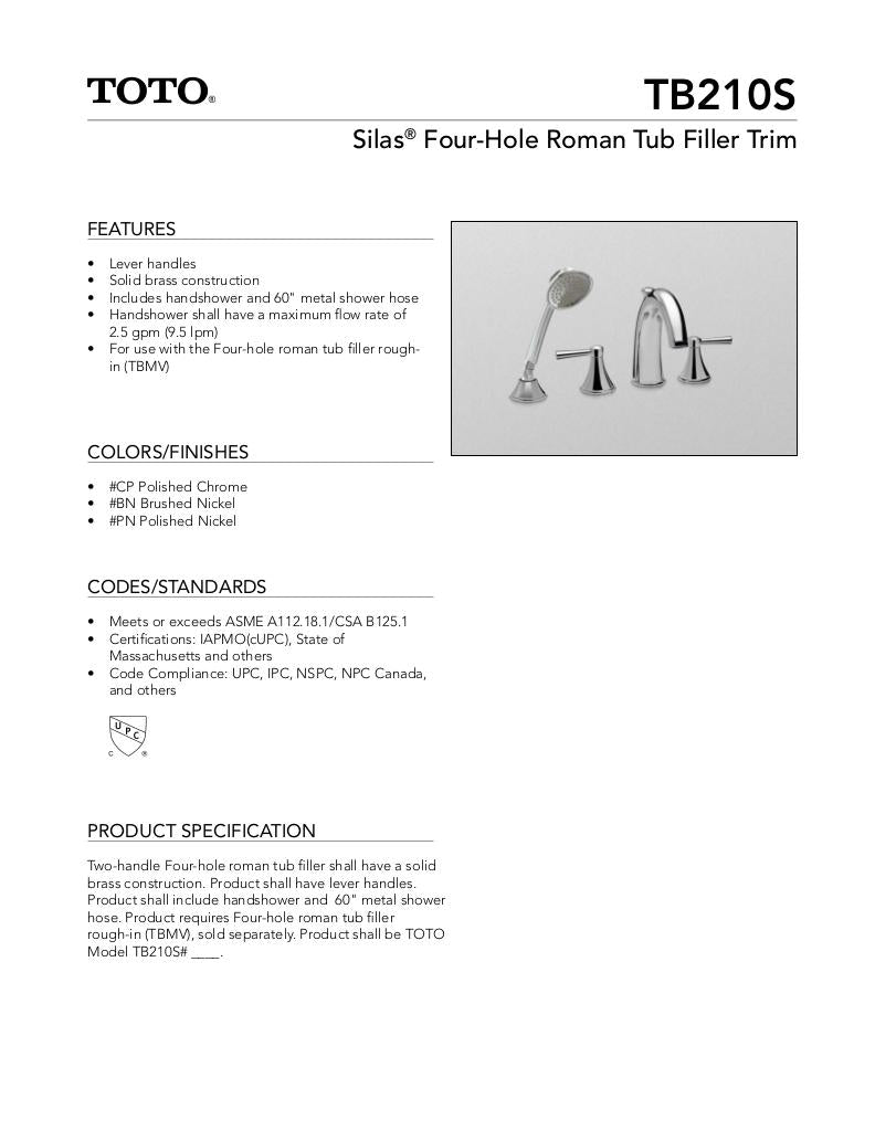 Silas Deck-Mount Tub Filler Trim with Handshower