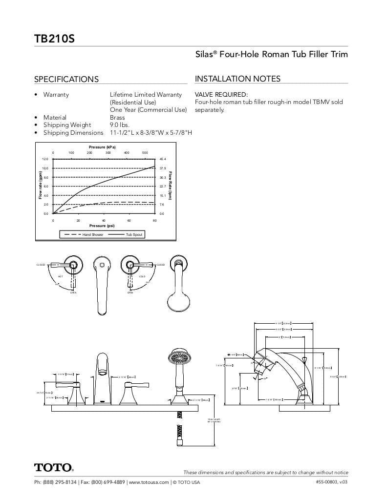 Silas Deck-Mount Tub Filler Trim with Handshower