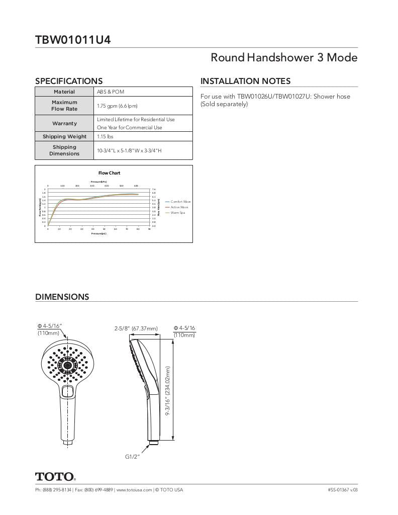 Round Handshower 3 Mode