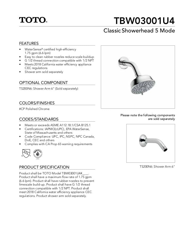 Classic Showerhead 5 Mode