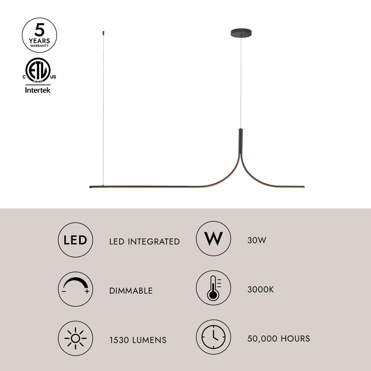 Kuzco Thread 5-ft Linear Pendant