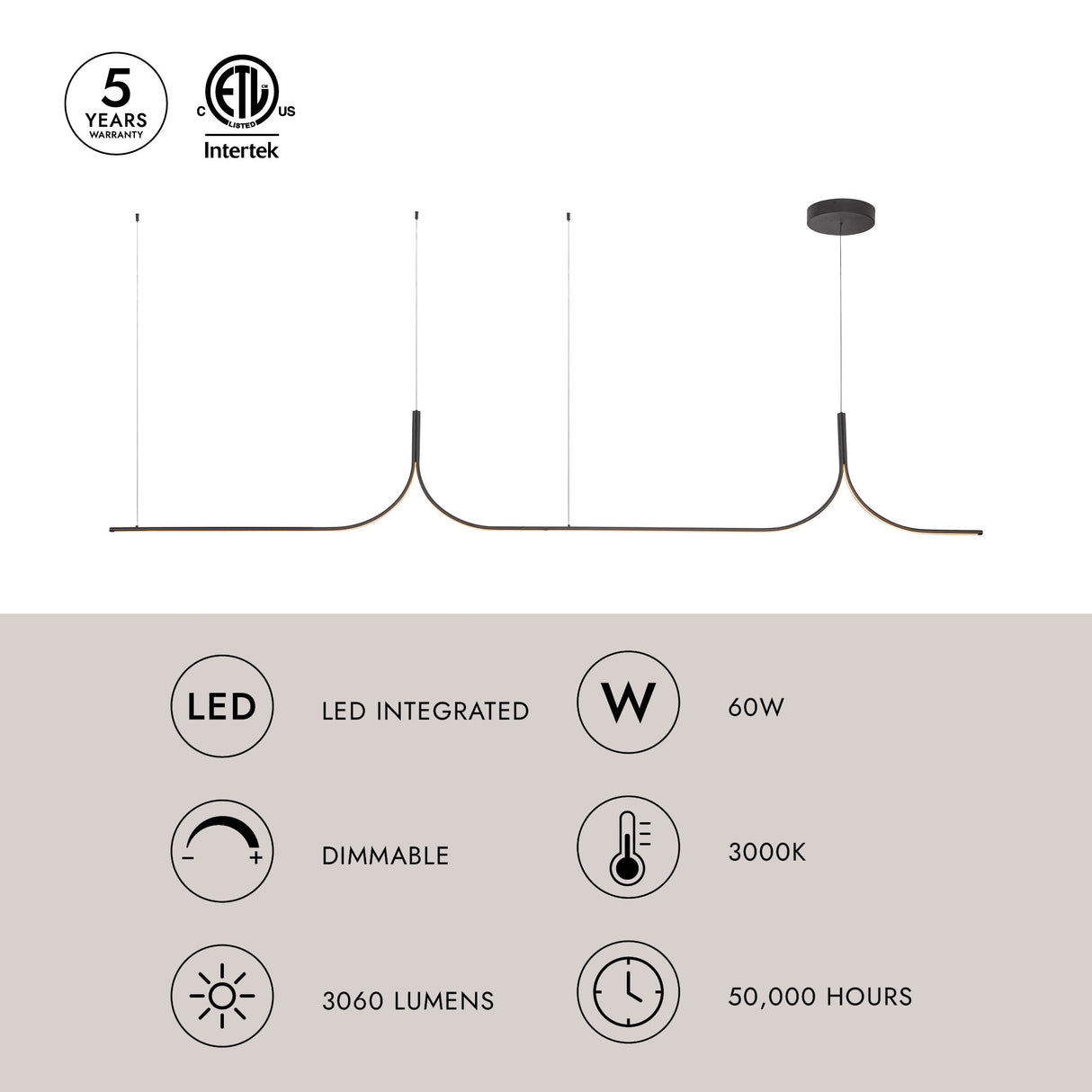Kuzco Thread 10-ft Linear Pendant