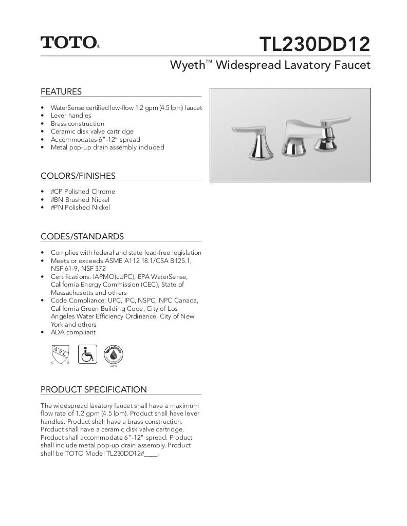 Wyeth Widespread Lavatory Faucet