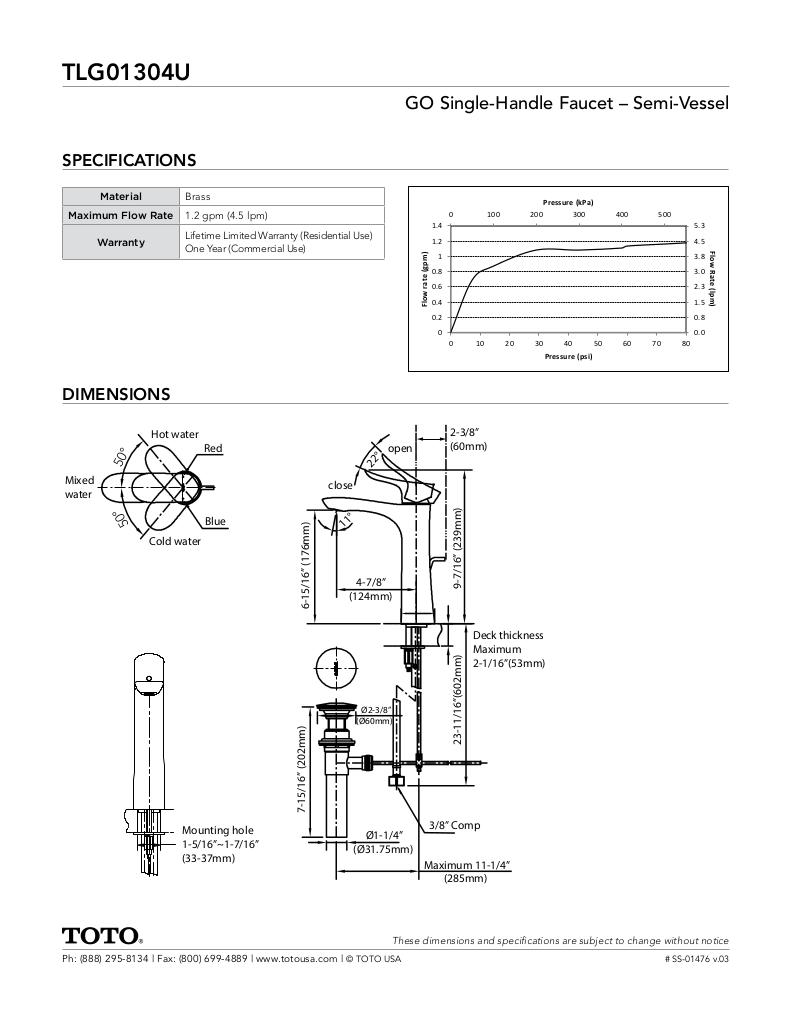 GO Single-Handle Faucet - 1.2 GPM - Semi-Vessel
