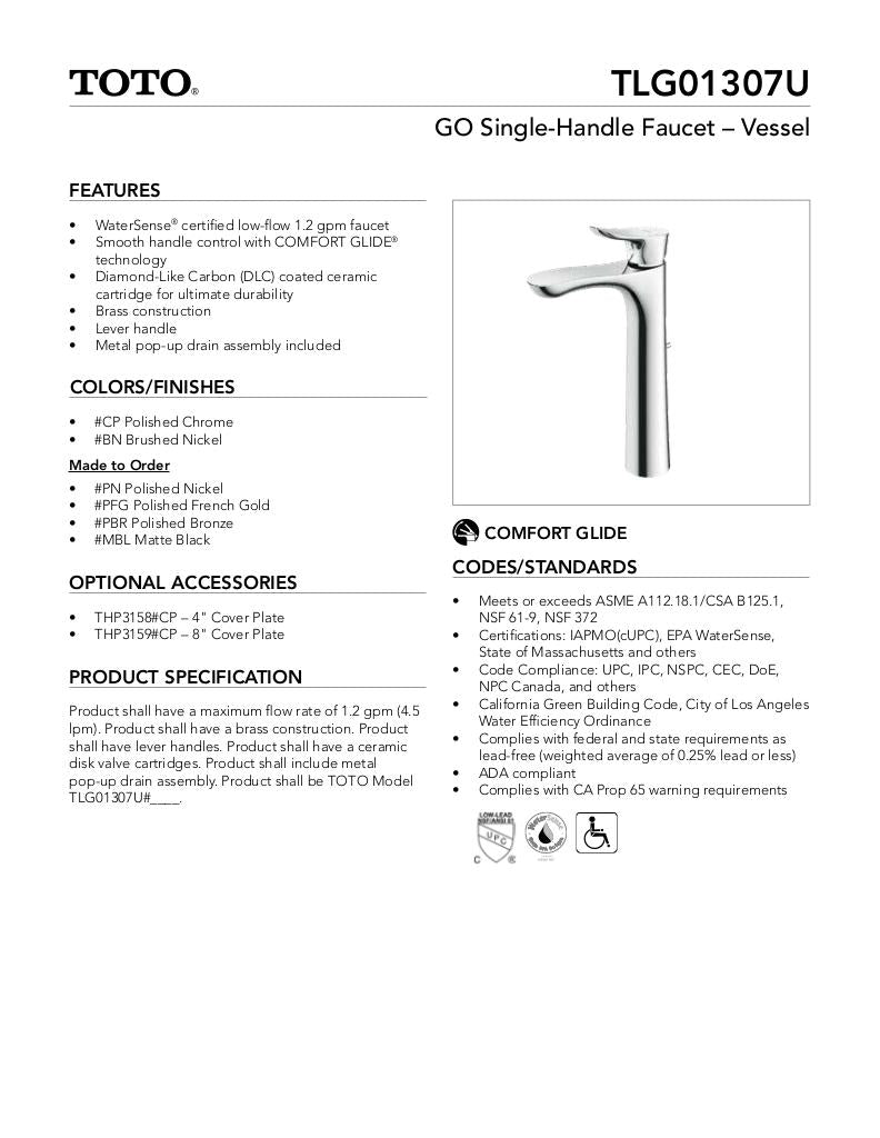 GO Single-Handle Faucet - 1.2 GPM - Vessel