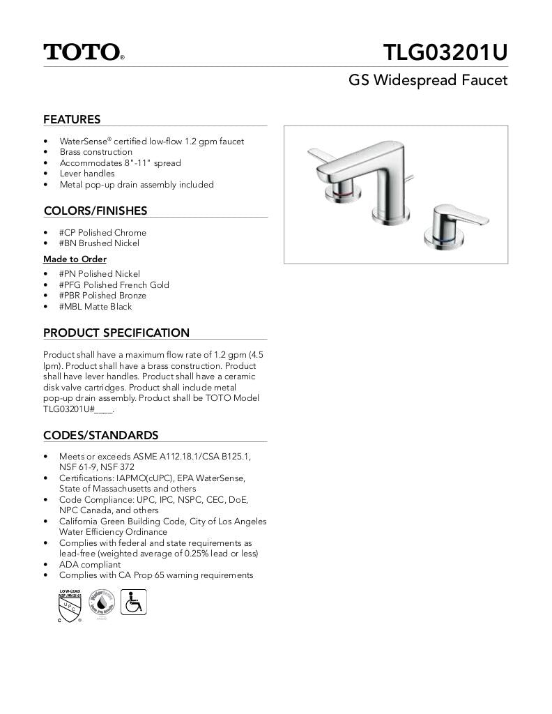 GS Widespread Faucet - 1.2 GPM