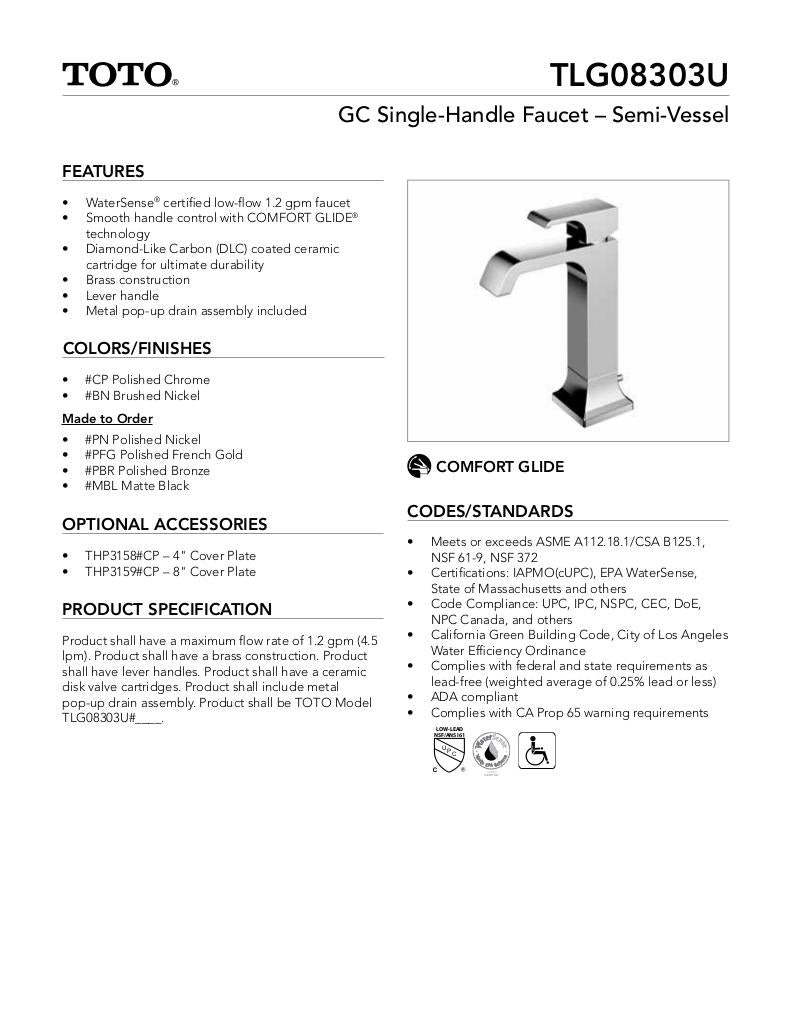 GC Single-Handle Faucet - 1.2 GPM - Semi-Vessel