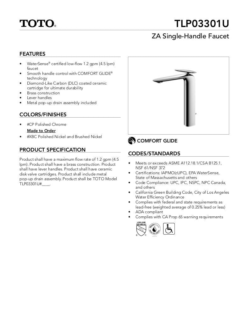 ZA Single-Handle Faucet - 1.2 GPM - Vessel