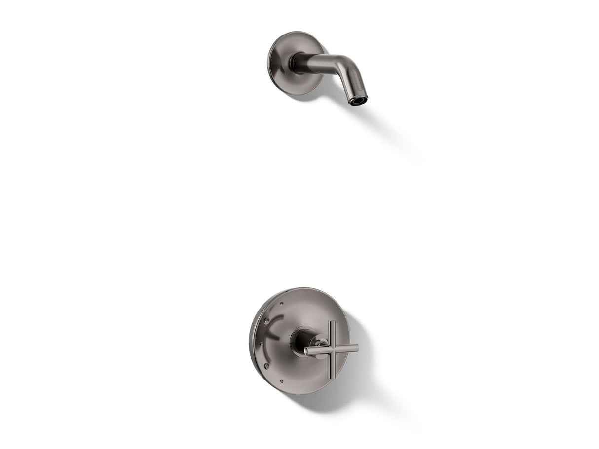 Purist® Rite-Temp® shower trim kit with cross handle, without showerhead