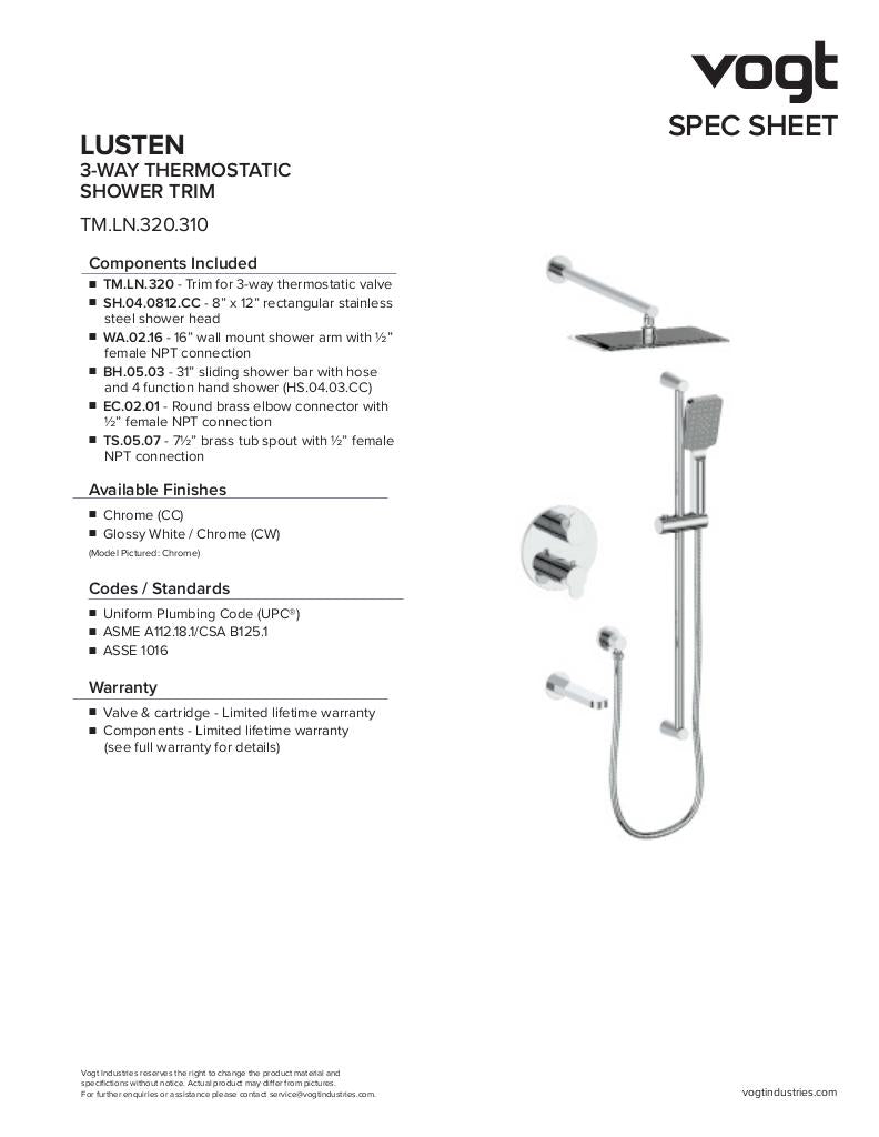 Vogt Lusten 3-Way Thermostatic Shower Trim - image 2