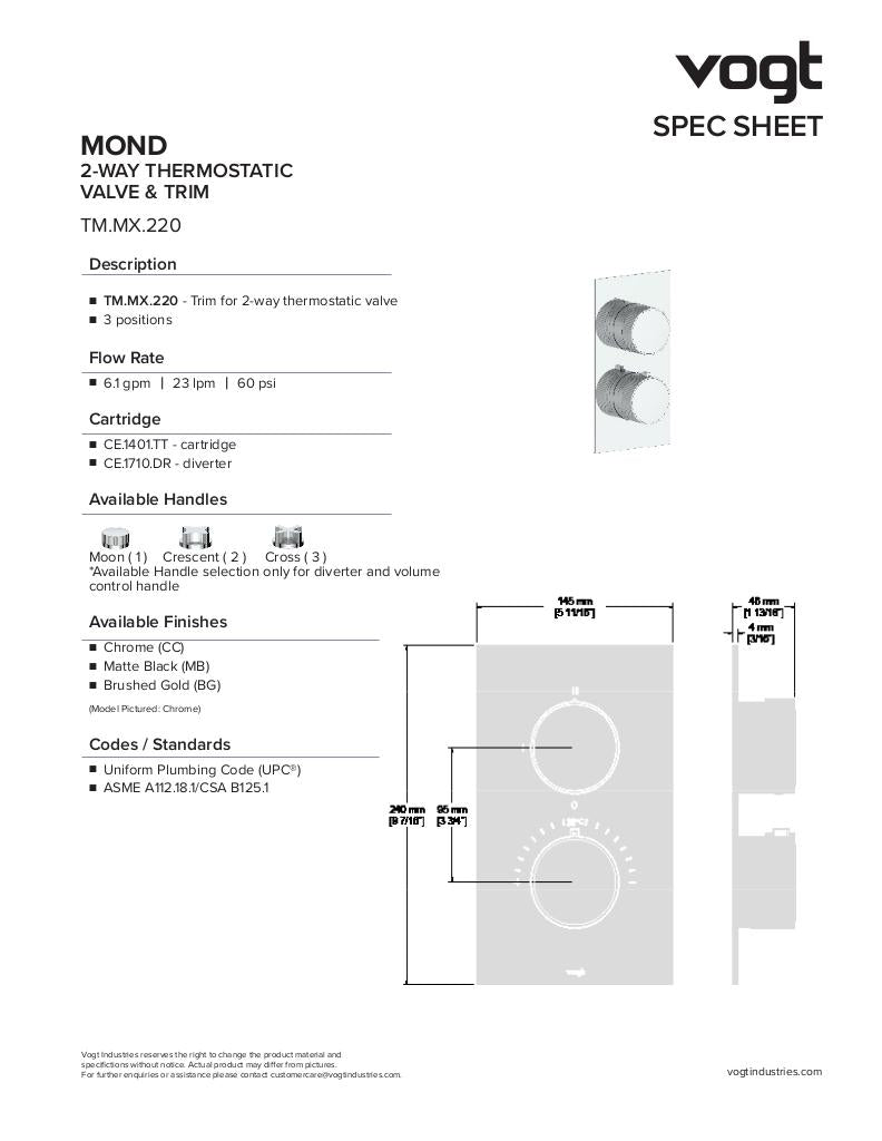 MOND TRIM FOR 2-WAY TH SHOWER KIT