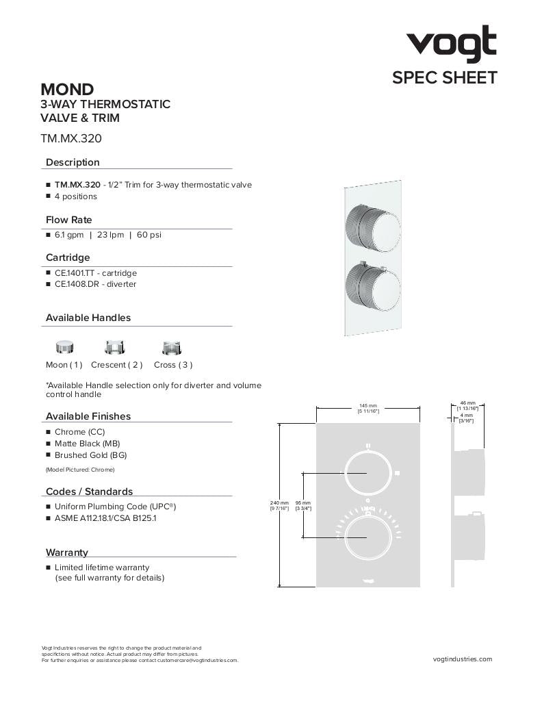 MOND TRIM FOR 3-WAY TH VALVE
