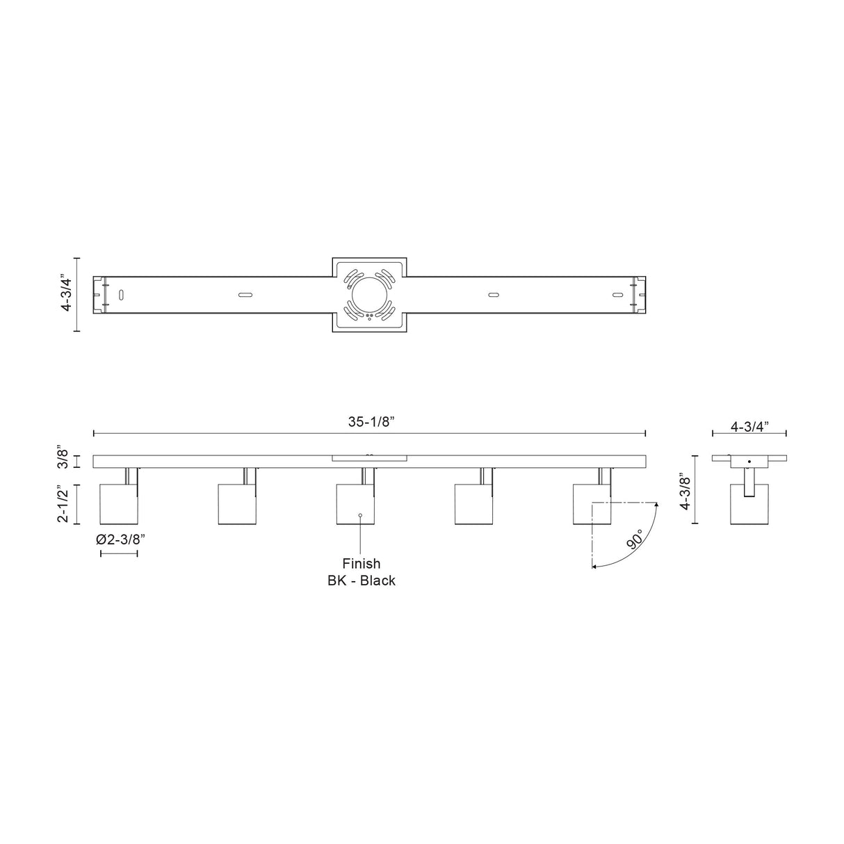 Kuzco Arnold 5-Head Track Light