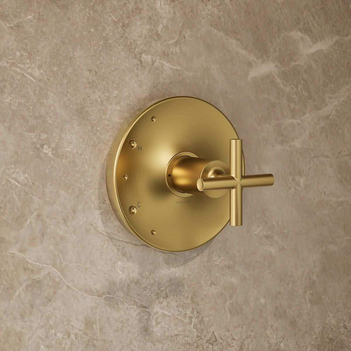 Purist® Rite-Temp® shower trim kit with cross handle, 1.75 gpm