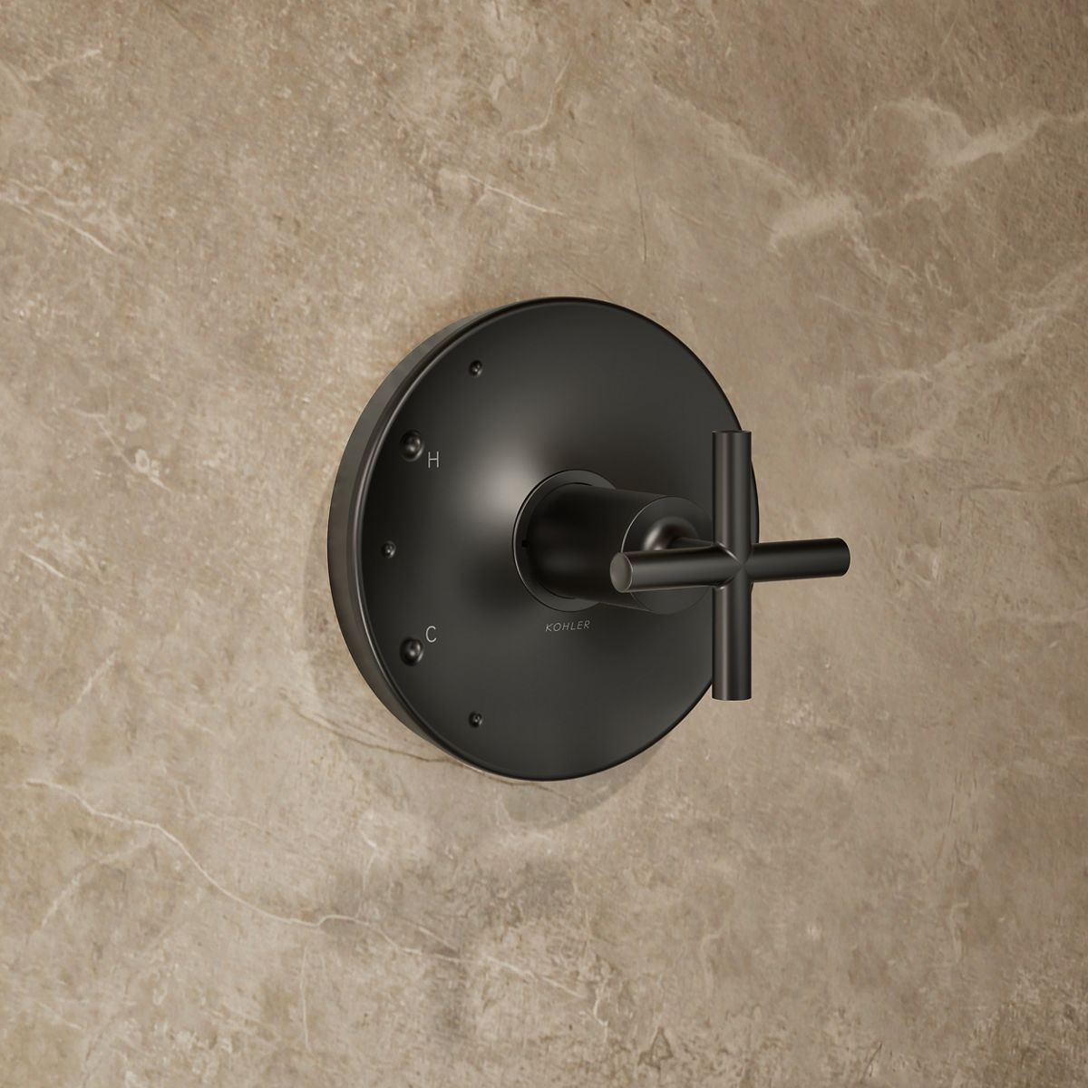 Purist® Rite-Temp® shower trim kit with cross handle, 1.75 gpm