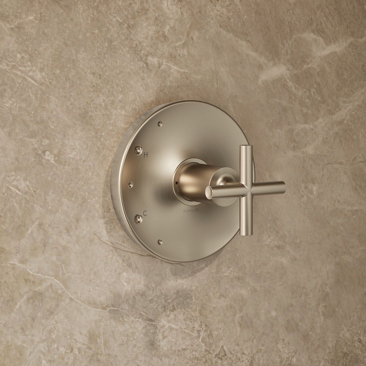 Purist® Rite-Temp® shower trim kit with cross handle, 1.75 gpm