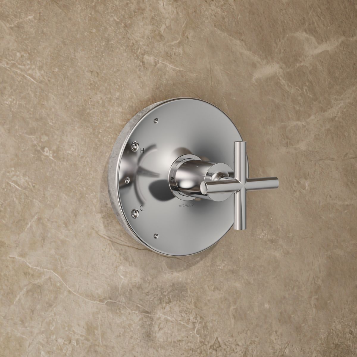 Purist® Rite-Temp® shower trim kit with cross handle, 1.75 gpm
