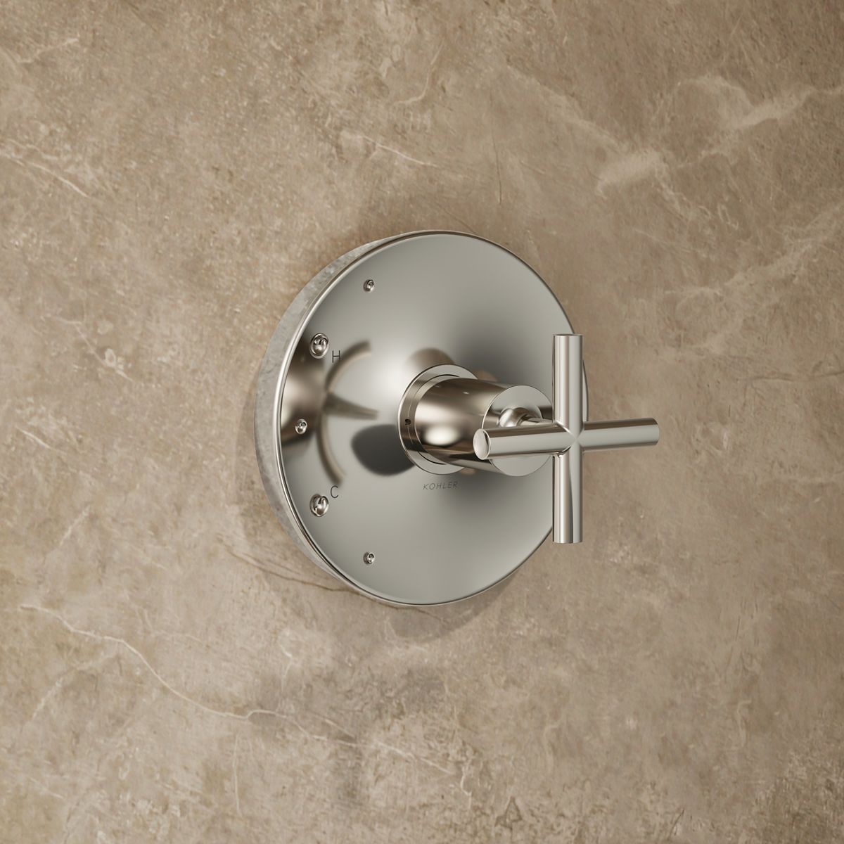 Purist® Rite-Temp® shower trim kit with cross handle, 1.75 gpm