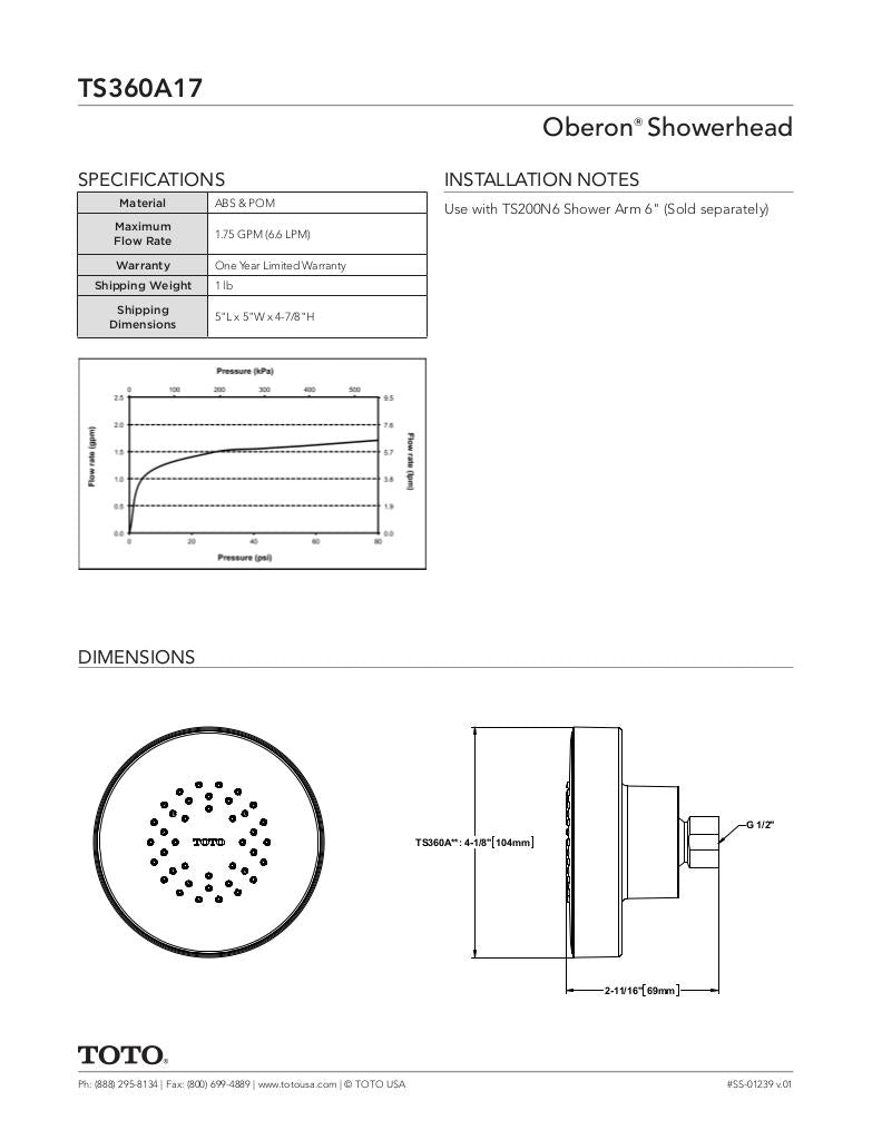Oberon Showerhead 1.75 GPM