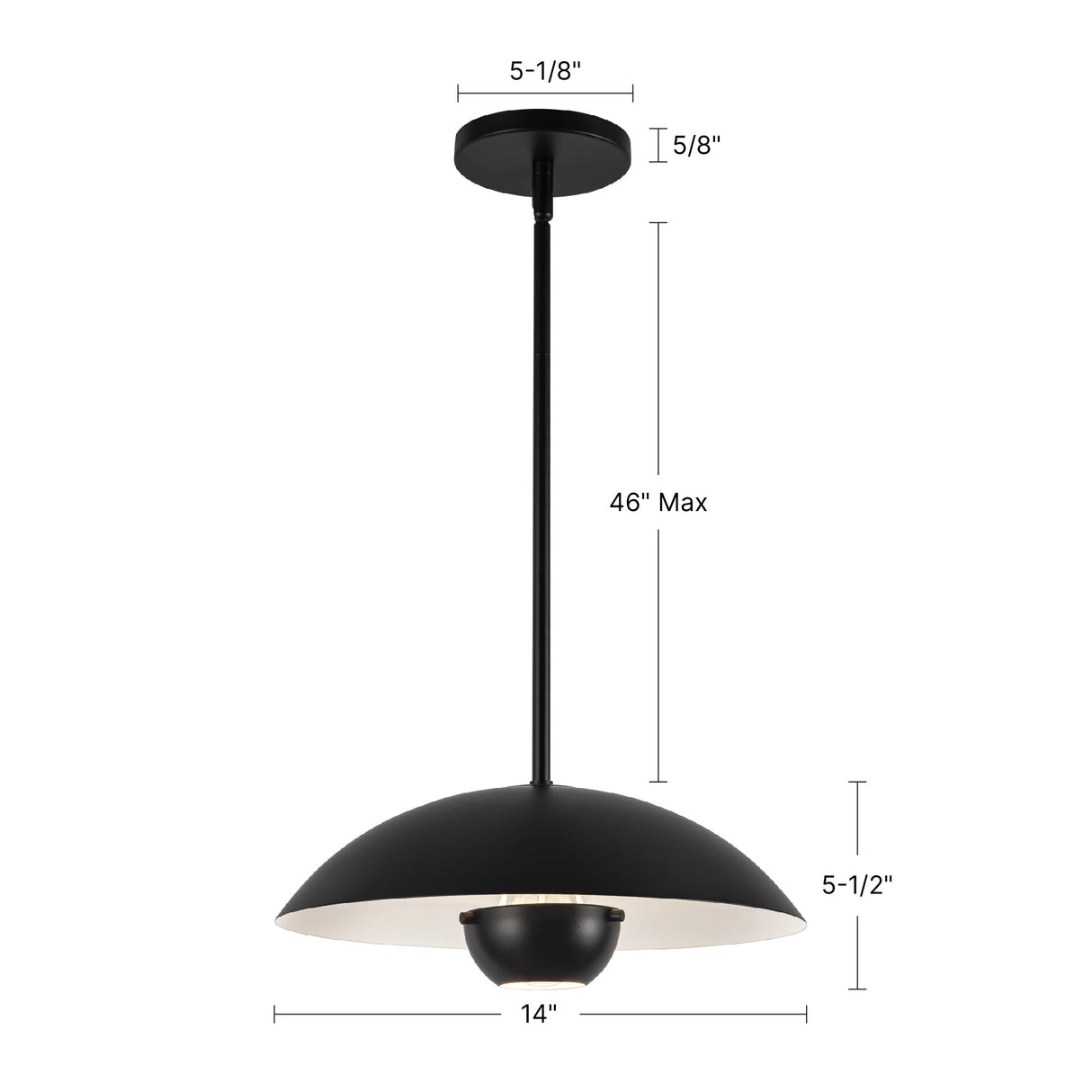 Kuzco Umbra 14-in (5-in Height) Pendant