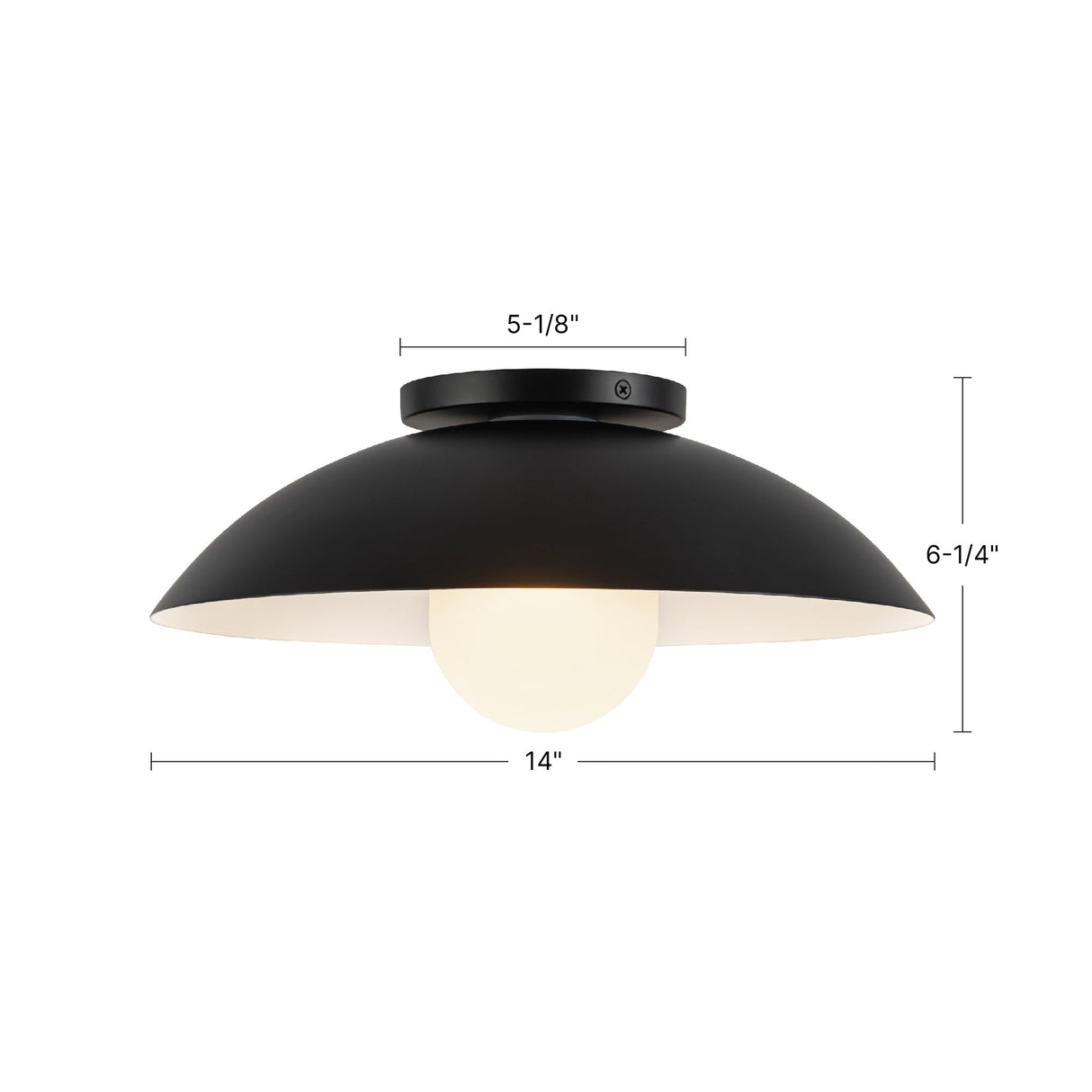 Kuzco Umbra 14-in (6-in Height) Semi-Flush Mount