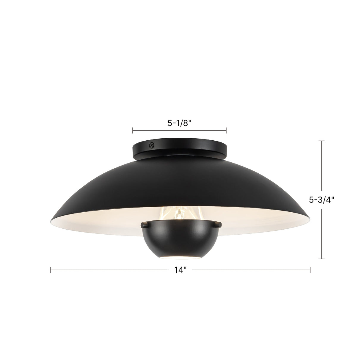Kuzco Umbra 14-in (5-in Height) Semi-Flush Mount