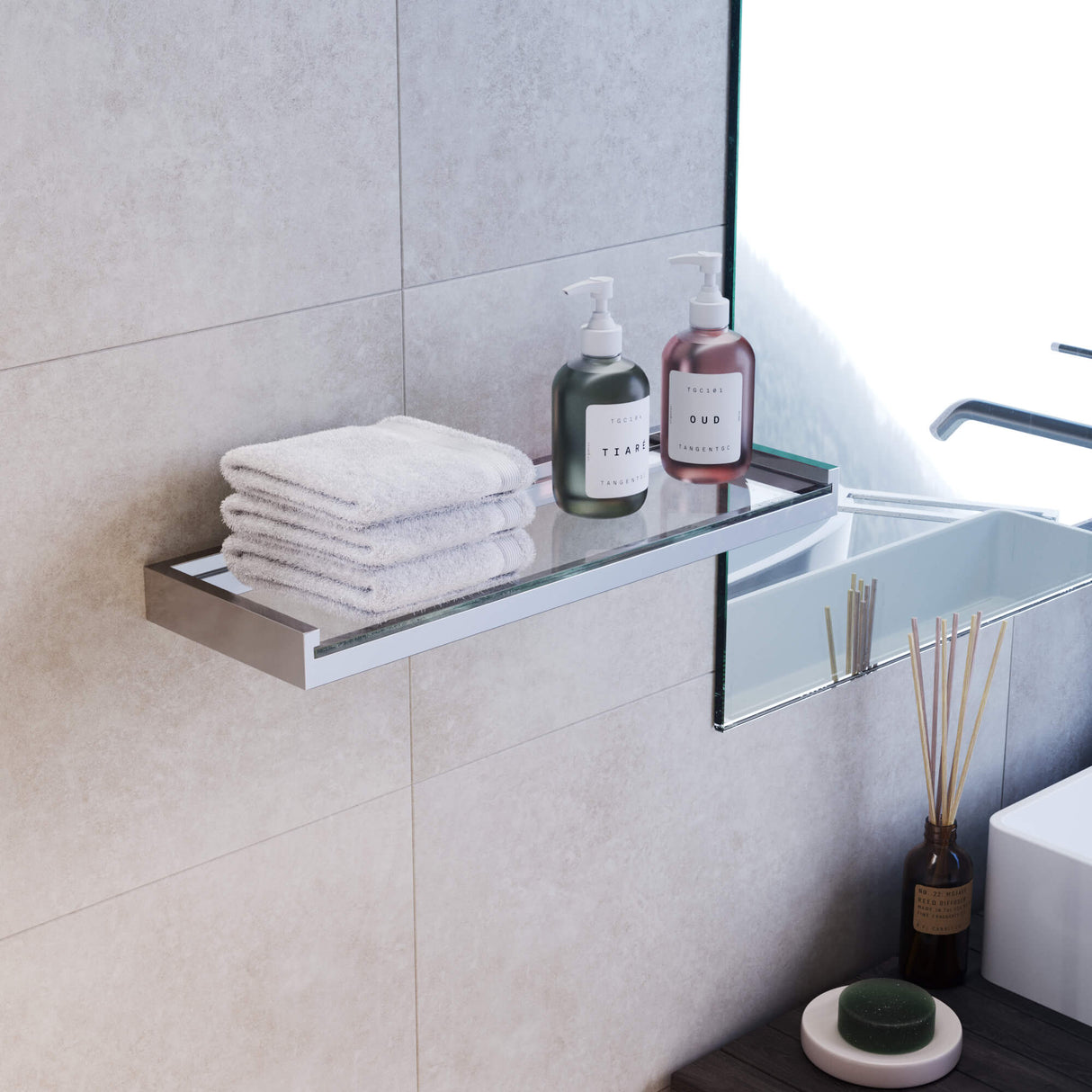 Fire Glass Shelf