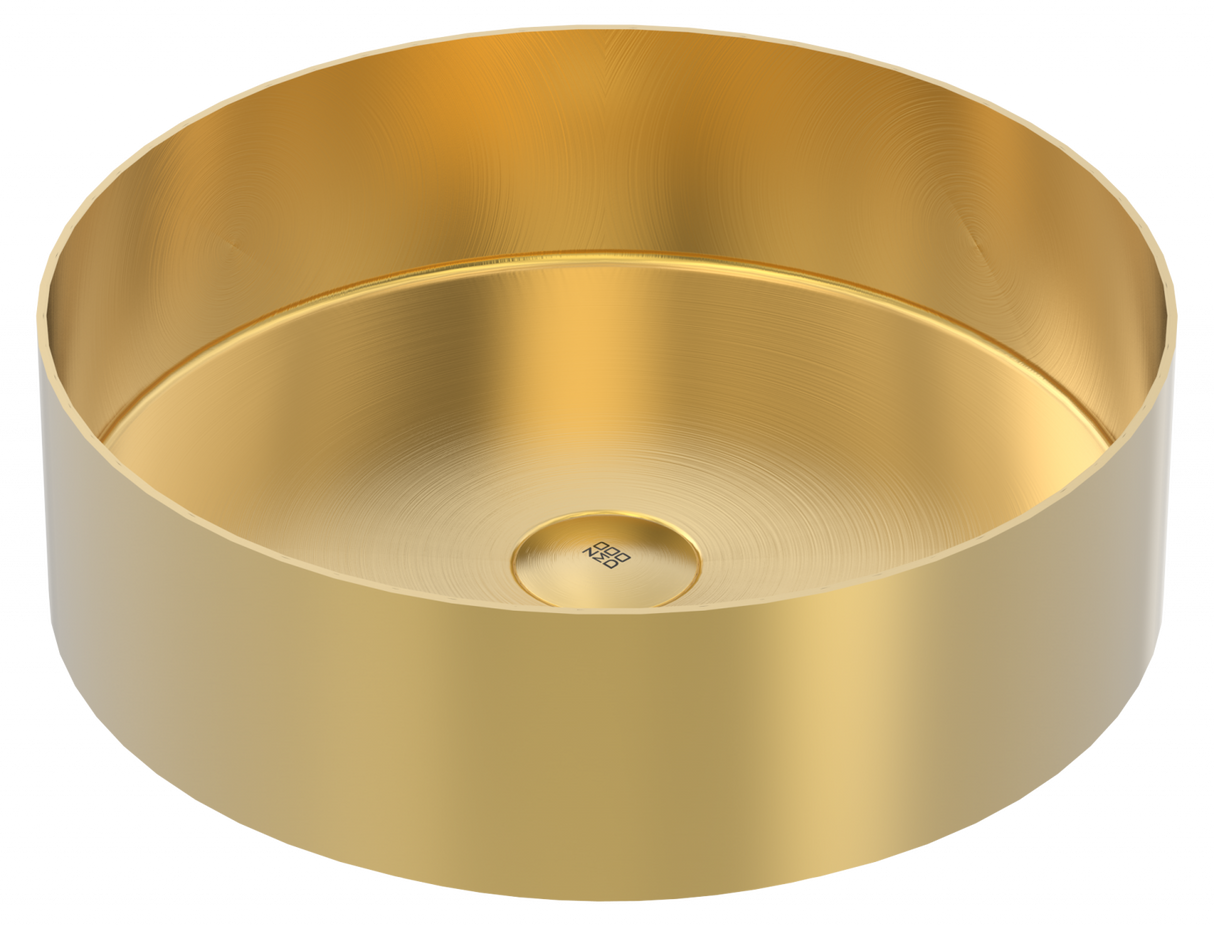 Vanity Vessel 16" Round Vessel Sink, SUS304 with Fixed Drain